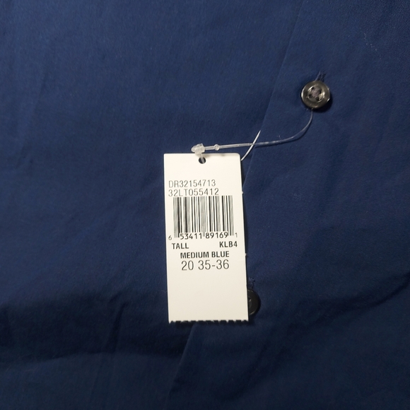 NWT Kenneth Cole Unlisted Dark Blue Button Up Dress Shirt, Tall 20 35/36 - Picture 12 of 15